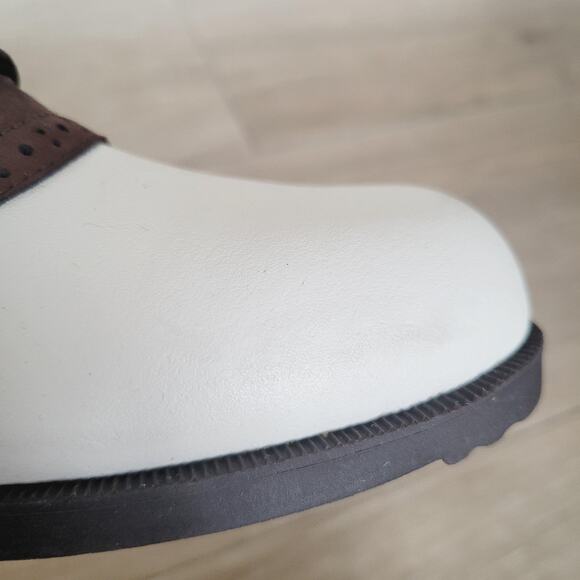 Easy Spirit Golf Shoes Womens Size 8.5 W Brown White Saddle Oxford Leather Upper - Picture 6 of 8